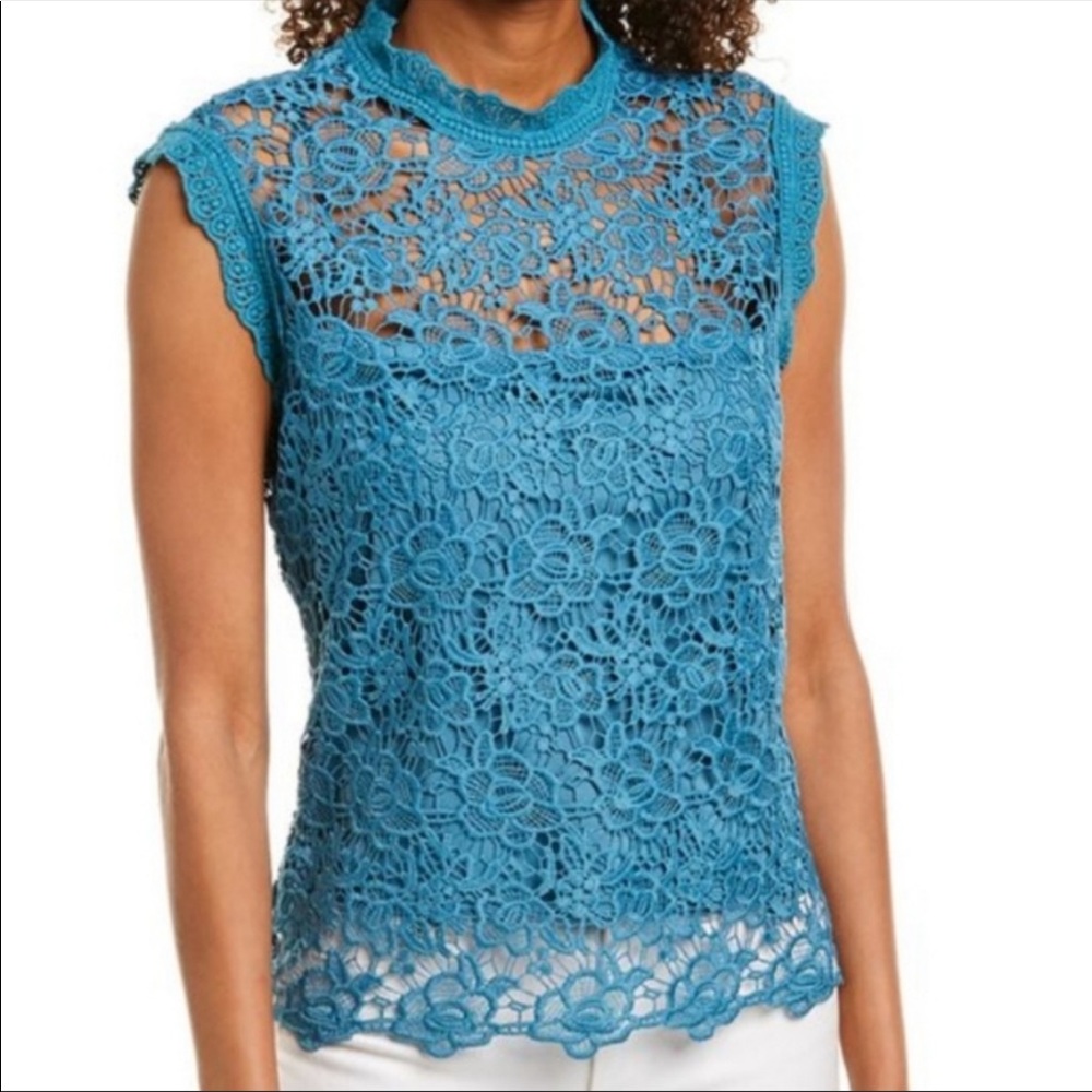 NANETTE LEPORE Lace Sleeveless Blouse SZ S NWT